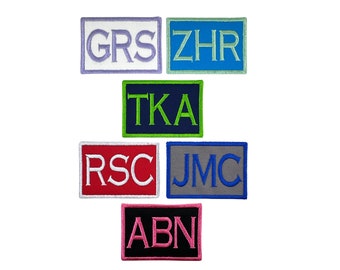 Monogram Iron On Patch – Embroidered Copperplate Font (3.5" x 2.5")