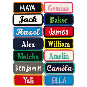 Custom Iron On Name Patch Personalized Tag (3.75" x 1.5") -For Backpacks, Uniforms, Jackets, Vests, Clothing, Gifts And More (1 Patch)
