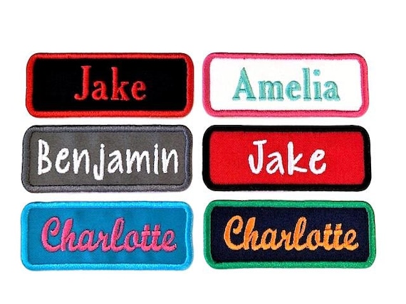 1.5 by 4 Oval Personalized Embroidered Name Patch for Jackets 