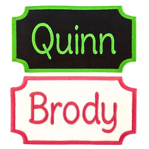Large Custom Embroidered Name Patch: Iron-On or Sew-On (6.5" x 3.5") (1 Patch)