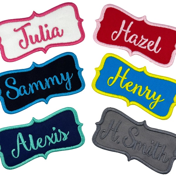 Custom Name Patch Iron On Elegant Script Personalized Tag - Iron On Or Sew On - For Backpacks, Jackets, Gifts And More(1Patch)