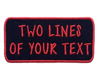 Custom Embroidered Name Patch – Iron On, 2 Lines of Text