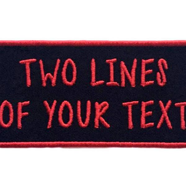 Custom Embroidered Personalied Name Patch Tag - Iron On Or Sew On -2 Lines Of Text - For Backpacks, Jackets, Gifts And More(1 Patch)
