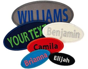 Custom Oval Embroidered Name Patch – Iron On or Sew On