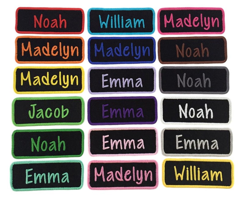 Iron On Name Patch Custom Personalized Embroidered Name Tag Etsy