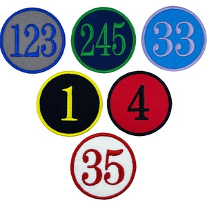 Custom Number Patch -Iron On Or Sew On - Choose Your Colors - For Sports Teams, Birthdays, Hats, Jackets, Etc(1 Patch)