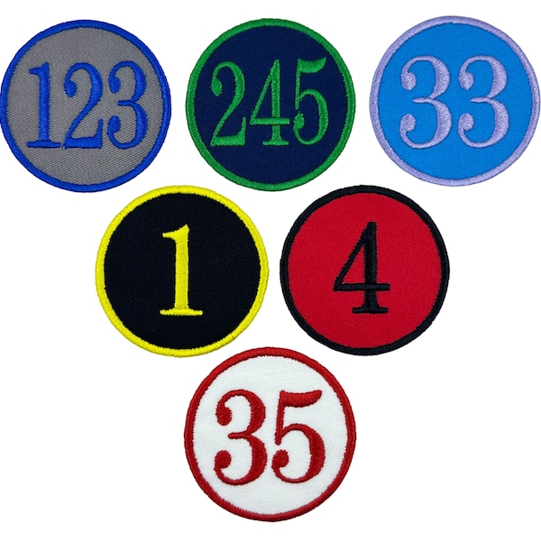 Custom Number Patch -Iron On Or Sew On - Choose Your Colors - For Sports Teams, Birthdays, Hats, Jackets, Etc(1 Patch)