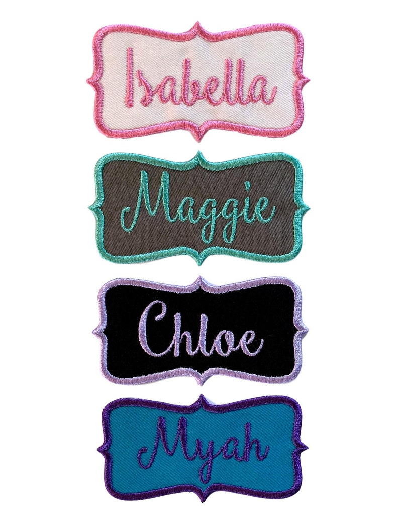 Custom Embroidered Personalized Name Patch Tag - Iron On Or Sew On - Script Font - For Backpacks, Jackets, Gifts And More(1Patch) 