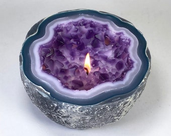 Crystal Geode Amethyst Candle - Free Shipping!