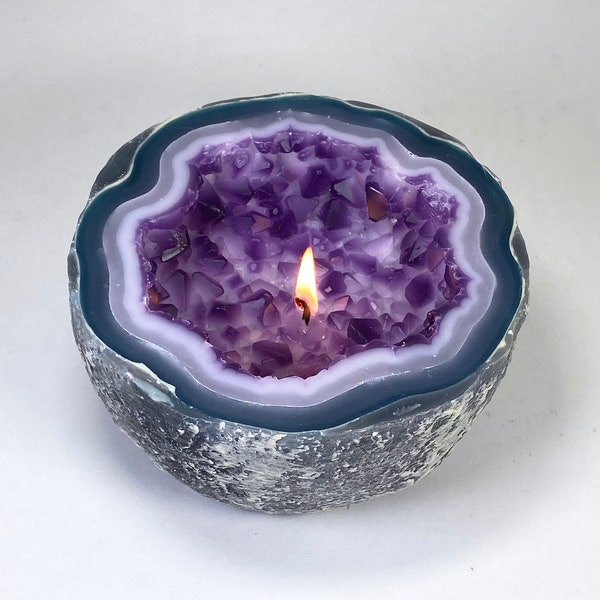 Crystal Geode Amethyst Candle - Free Shipping!