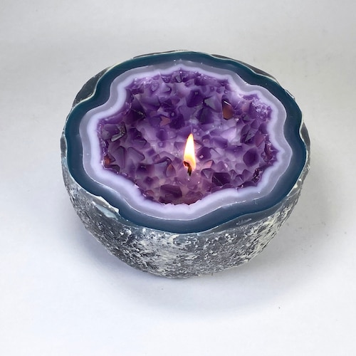 Rose Quartz Crystal Geode Candle Free Shipping Etsy