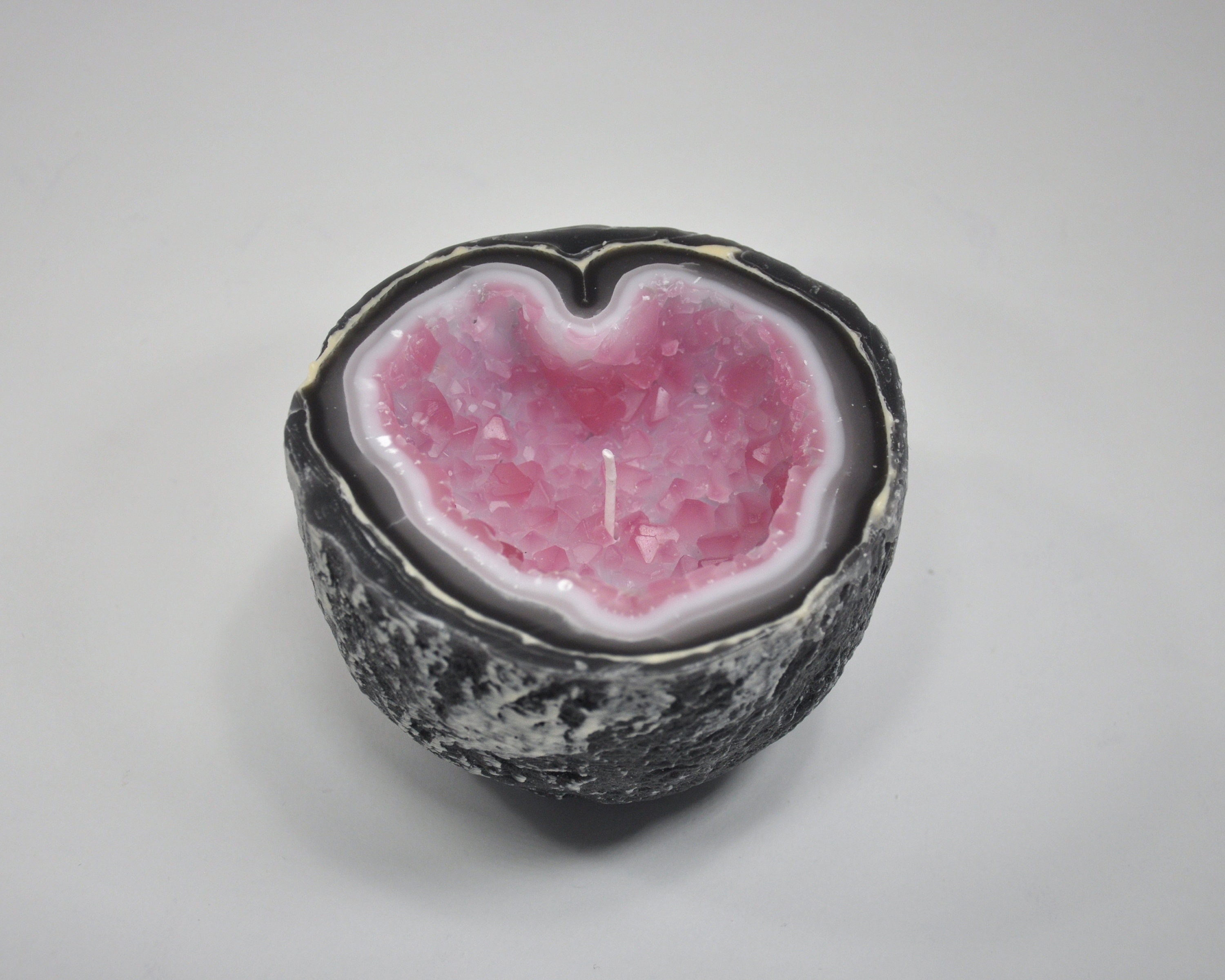 Rose Quartz Geode Heart Crystal Candle – Look Dollicious