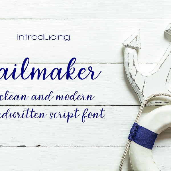 Sailmaker Script Hand Lettered Font, Wedding Fonts, Invitation Fonts, Nautical Fonts, Calligraphy Fonts, Cricut Font, Silhouette Fonts