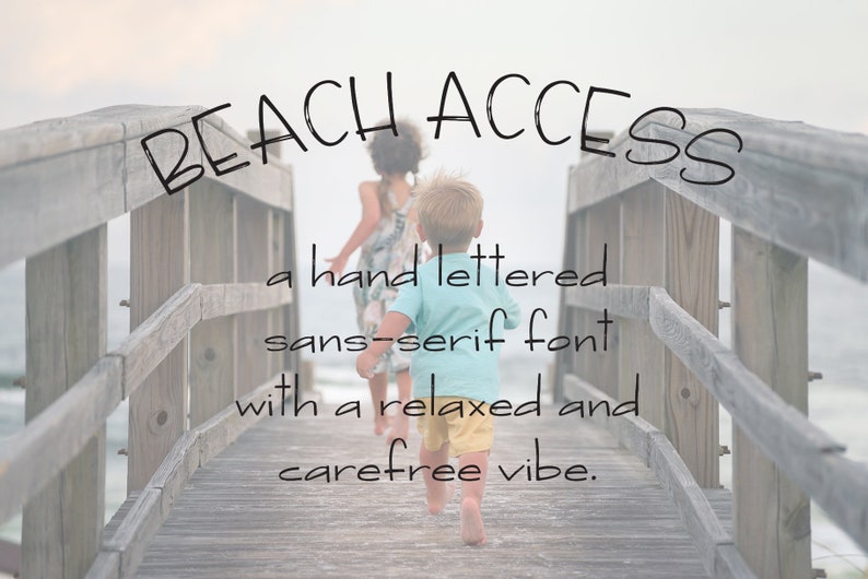 Beach Access Sans Serif Font Hand Lettered Perfect for Weddings, Signage and more image 1