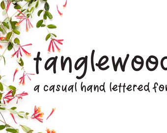 Tanglewood Hand Lettered Font, Wedding Font, Invitation Font, Cricut Font, Silhouette Fonts | Casual Font | Versatile Font | Digital