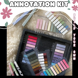 BUILD YOUR OWN -  Annotation Stationary Kits | Annotated book kits | Cute Pens + Annotation Tabs + Muted Highlighters | Annotating Books