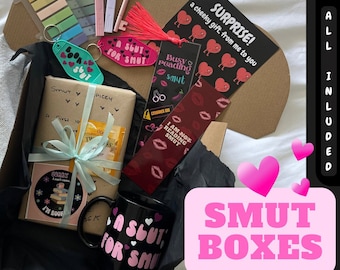 SMUT BUCHBOX | Bücherwurm Geschenk | Bücherkiste | Buch Tasse | Buch Accessoire | Romanze | Smut Zubehör | Lektüre | Bücher kommentieren