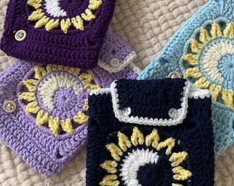 Crochet Kindle Sleeve: Celestial Eclipse Design, Booktok Reader Gift