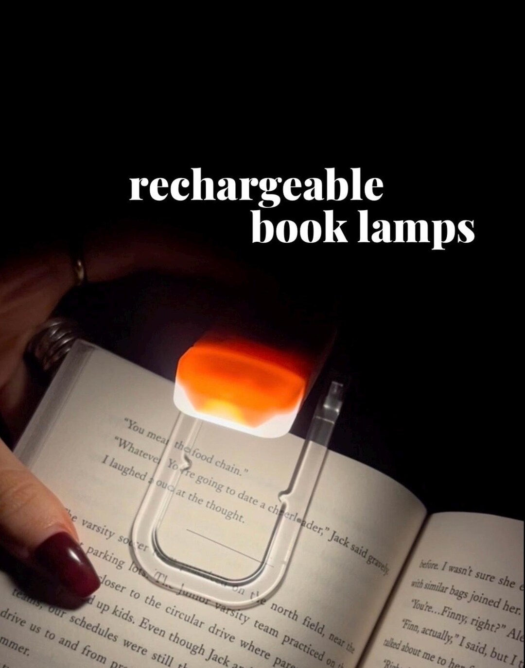 thumbnail image 2 of DEWENWILS Book Light Rechargeable, Amber Reading Lights For Books In 2 of 9