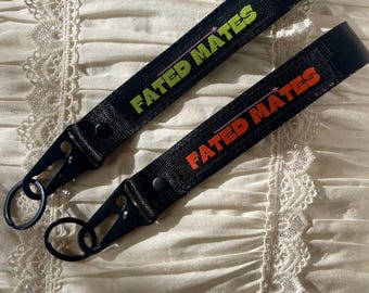 ROMANTASY FATED MATES keychain Lanyard : Embroidered Woven Logo booktok reader fantasy bookish