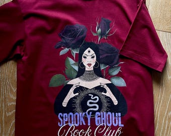 Spooky Ghoul Thriller Book Oversized Bamboo Cotton Tee