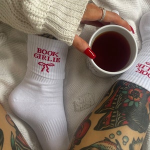 White Book Girlie Socks: Bookish Reading Accessory