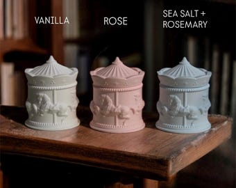 WHIMSY CANDLES | Rosemary & sea salt, vanilla, rose soy bookish candles romantasy