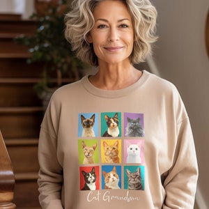 Cat Mom Shirt For Tabby Calico Persian Siamese Oriental Kitty Cat Lover Cute Kitten Sweatshirt Gift For Her Feline Person Idea Cat Art Print