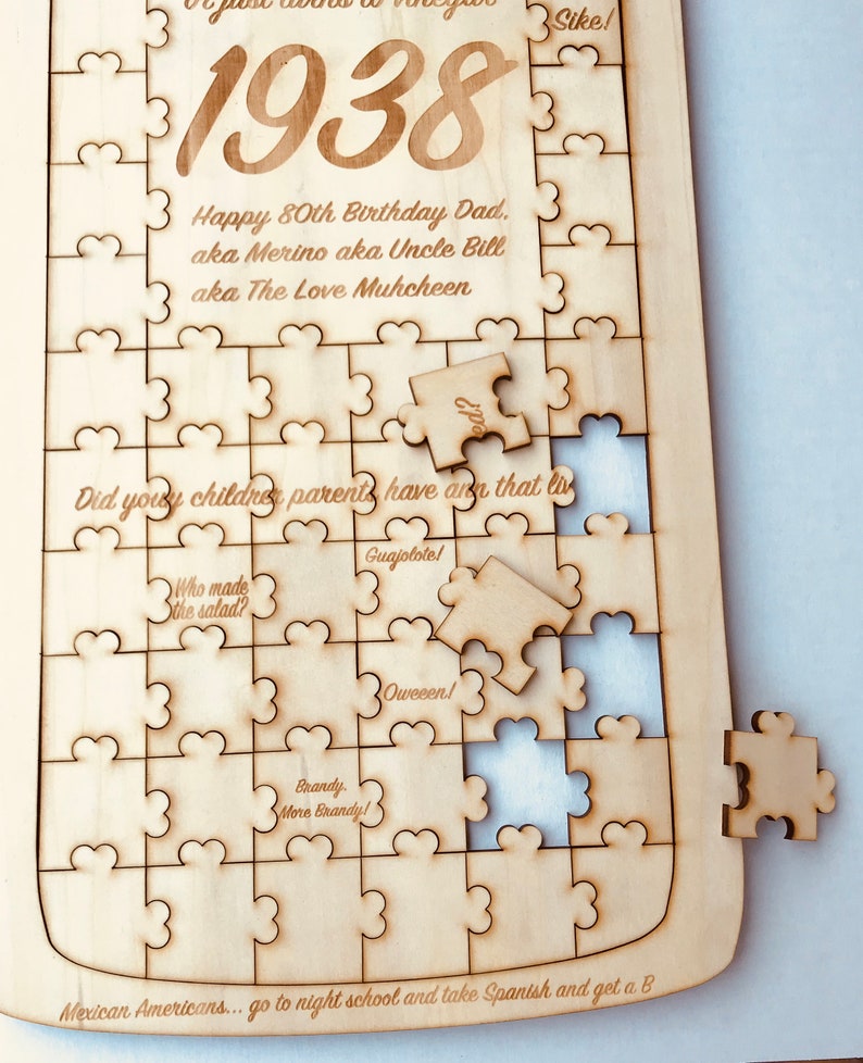 Custom wine Wedding guest book wood,Jigsaw guestbook,Guest book Alternative,Personalized puzzle,Wedding Birthday Wedding Puzzle guest book