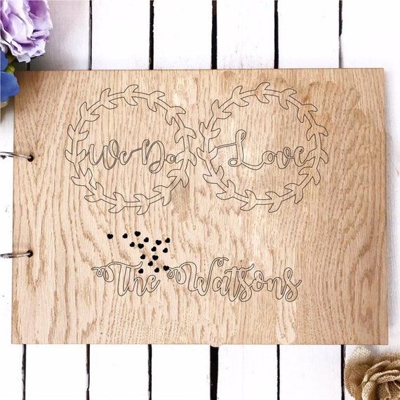 Modern guest book, wedding guest book, modern wedding book, wedding guestbook, wooden guest book