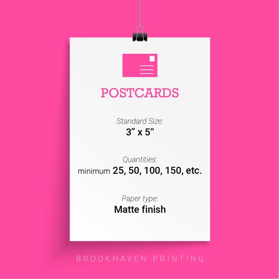 3x5 postcards full color thick 16pt stock etsy 3 x 5 postcards
