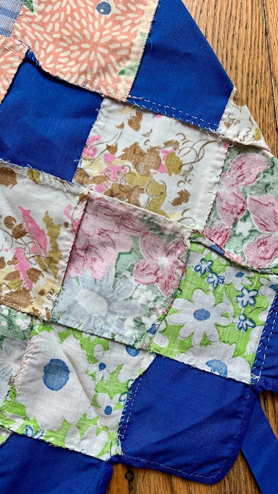 Vintage Hand Made Patchwork Kitchen Apron with Cu… - image 8