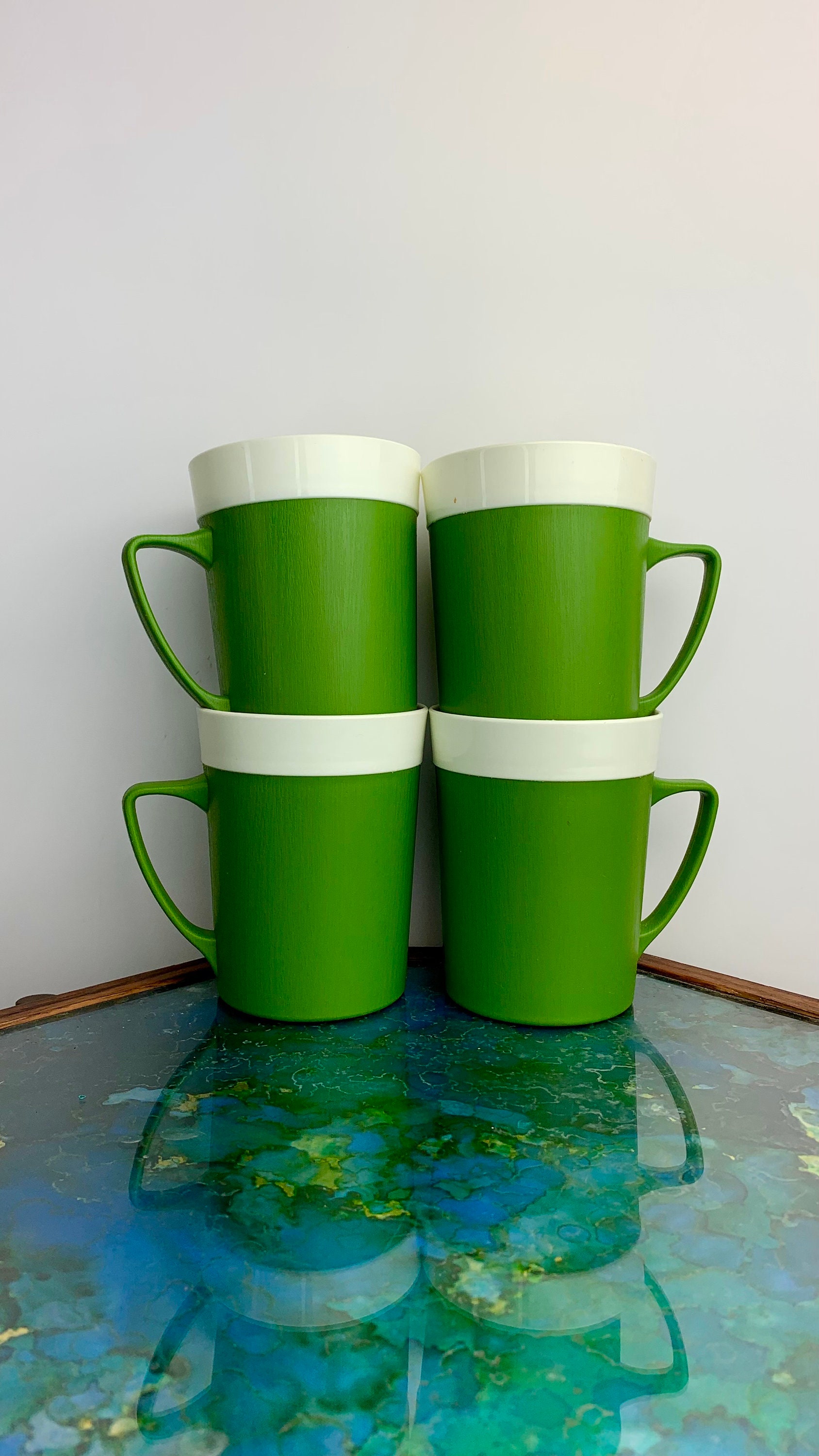 Vintage Jolly Green Giant Plastic Cups, Set of 6 