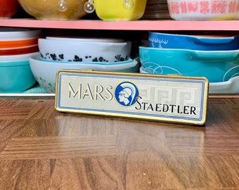 Vintage Mars Staedtler Empty Metal Pencil Case Box | Custom Watercolor Palette Tins Retro Art Supplies