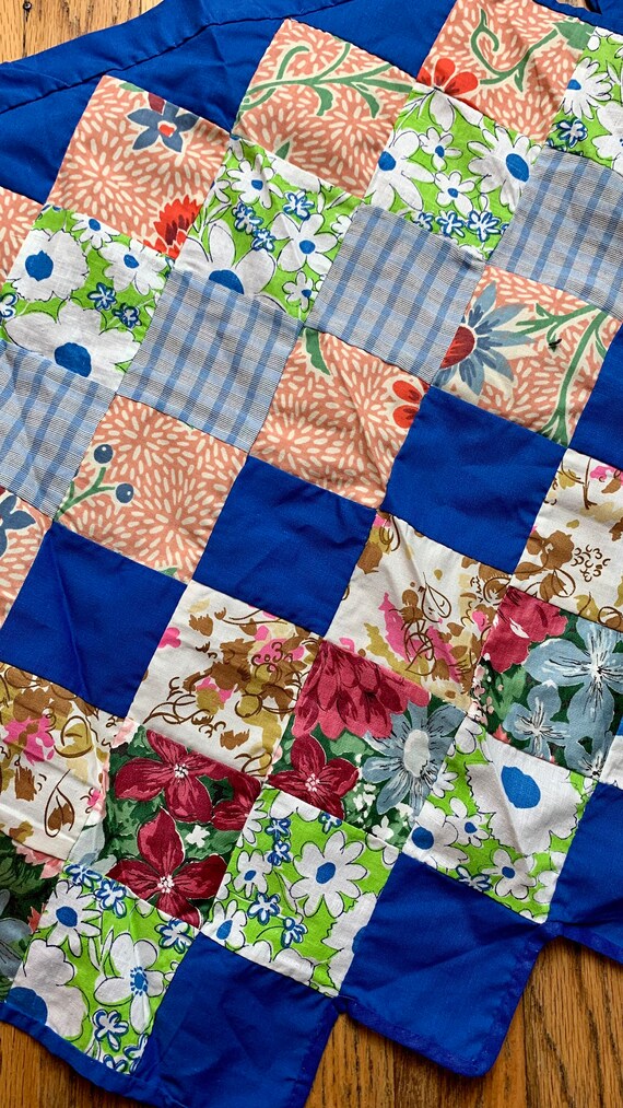 Vintage Hand Made Patchwork Kitchen Apron with Cu… - image 4