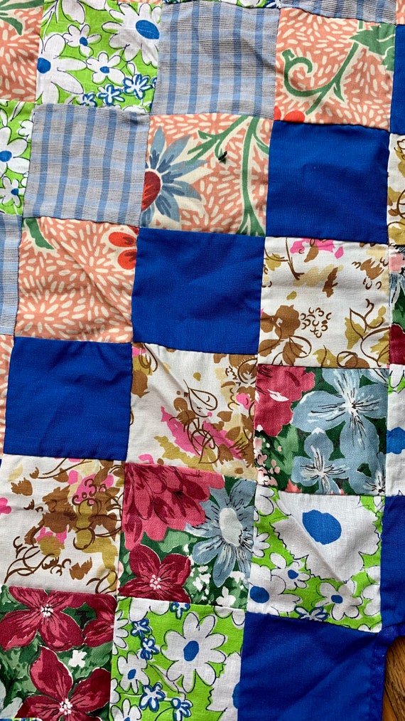 Vintage Hand Made Patchwork Kitchen Apron with Cu… - image 5