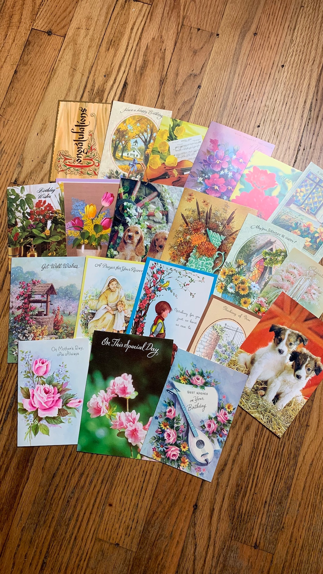 Mixed Lot of 20 Unused Vintage Greeting Cards With Envelopes No ...