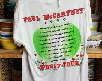 Vintage Paul Mccartney 1990 Flowers in the Dirt Single Stitch Tour
