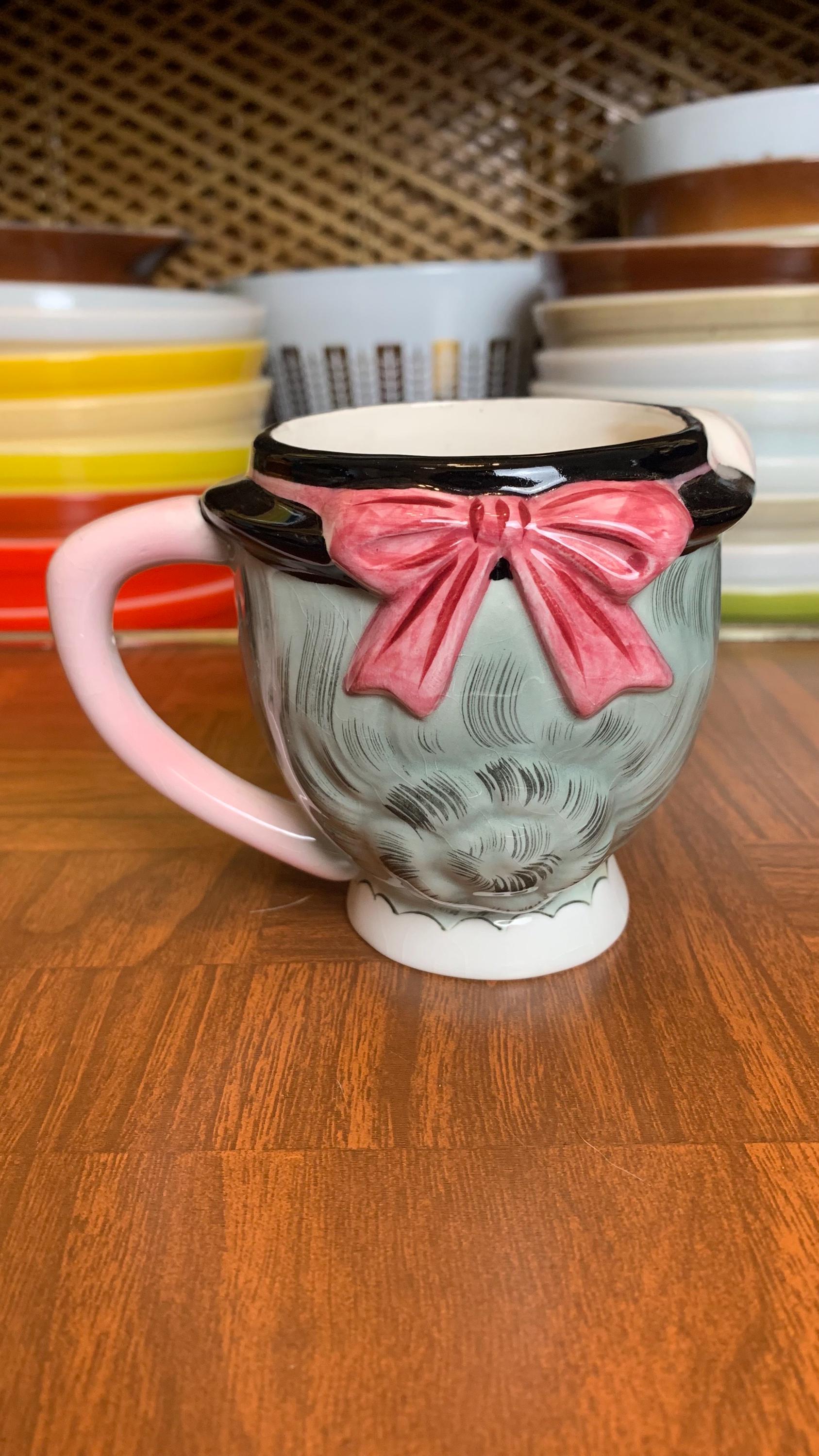 Vintage PY Japan Lady Head Kitschy Ceramic Mug | Cute Retro