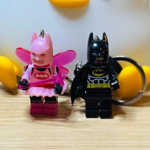 Personalized Bat Fairy Keychain, couple gifts, couple keychain, best friend gifts, best friend keychain, customized bat keychain, lego