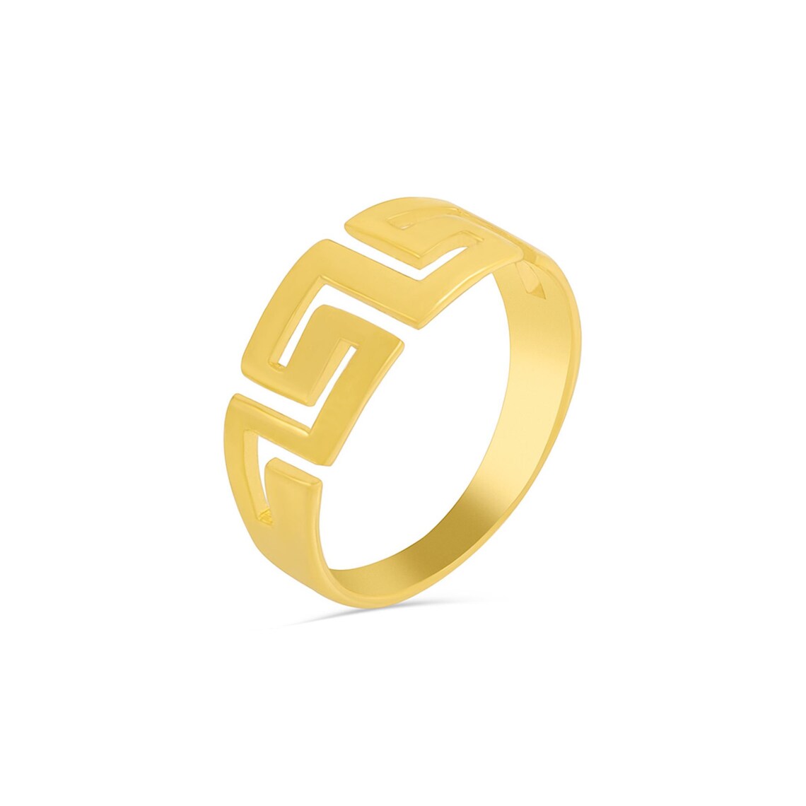 Gold Greek Key Ring, 14k Gold, Meander Symbol, Ancient Greek, Handmade