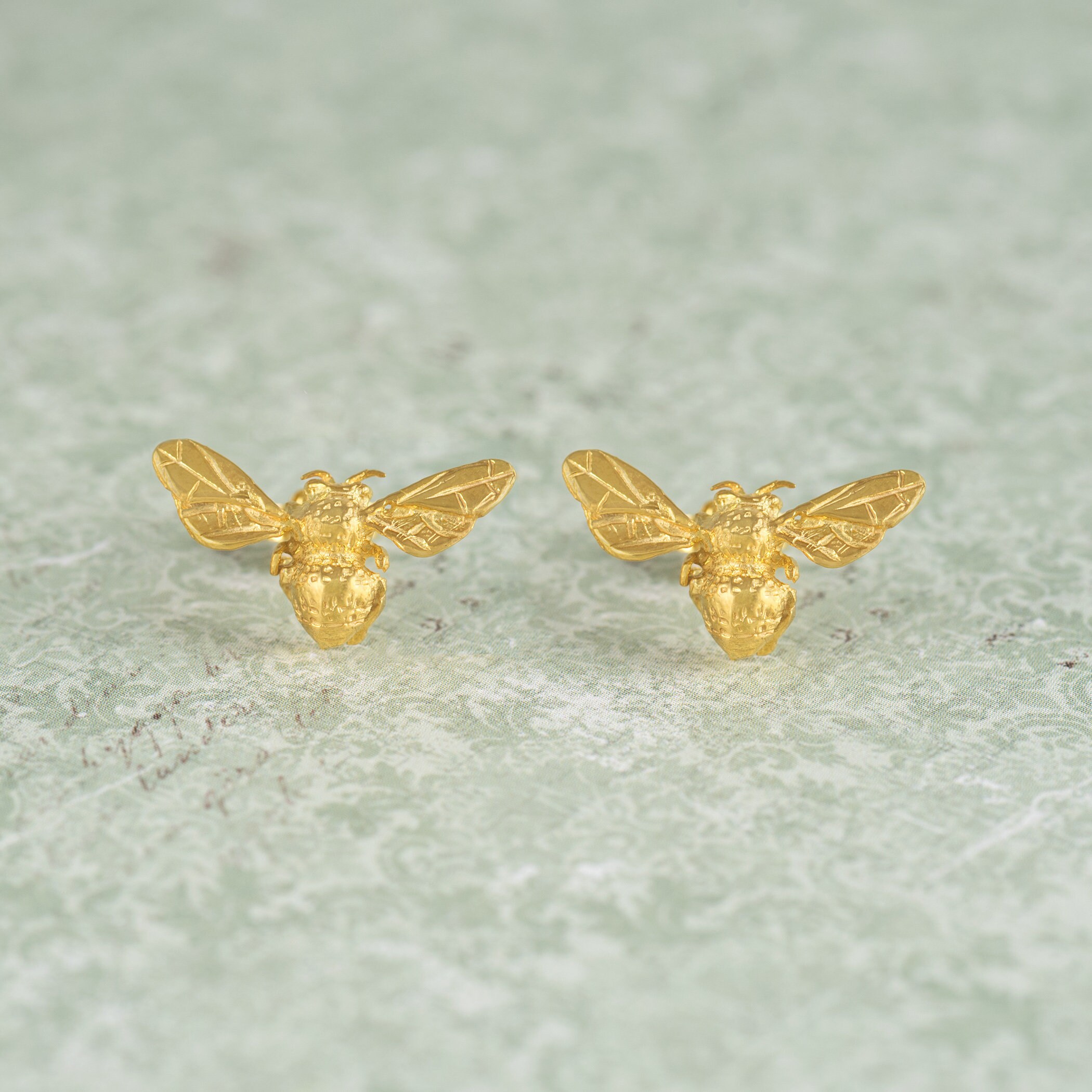 Minoan Honey Bee Stud Earrings ,ancient Bees ,cretan Earrings, Malia