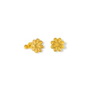 Octapetalos Rodakas Stud Earrings, 14k Gold, Flower Earrings, Ancient Greek Patterns, Gift for Her, Nature Theme, Handmade Earrings, Classic image 2