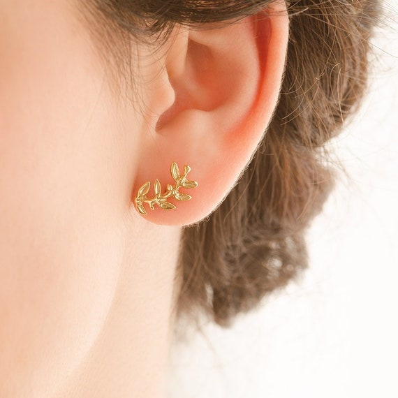 olive leaf earrings