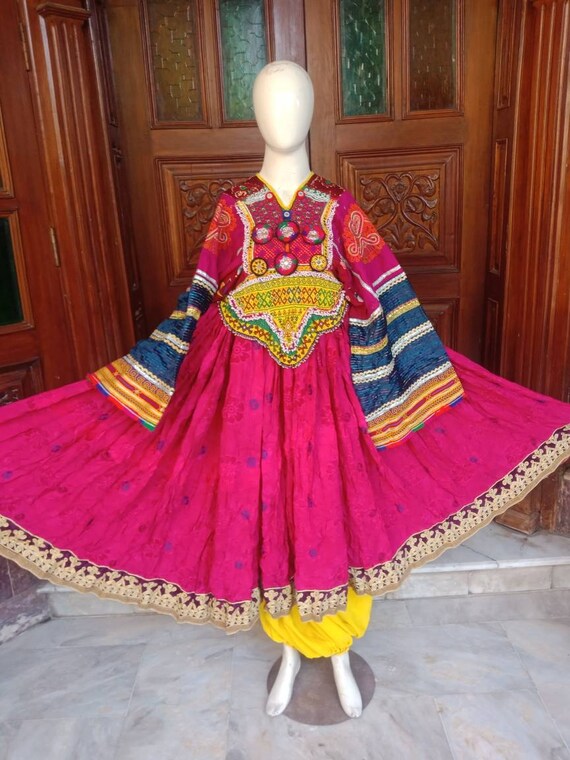 Afghan traditional ethnic pashtun vintage dress