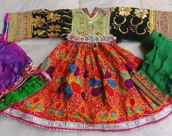 Little girl's 1 year fit Afghan traditional vintage pashtun dress