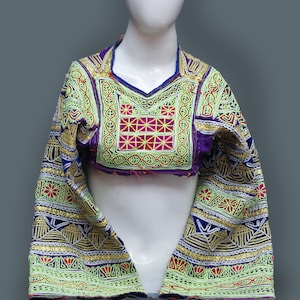 Afghan vintage antique traditional ethnic cropped bodice tops