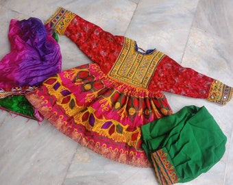 Little girl's 3-4yrs dress Afghan traditional vintage pashtun dress