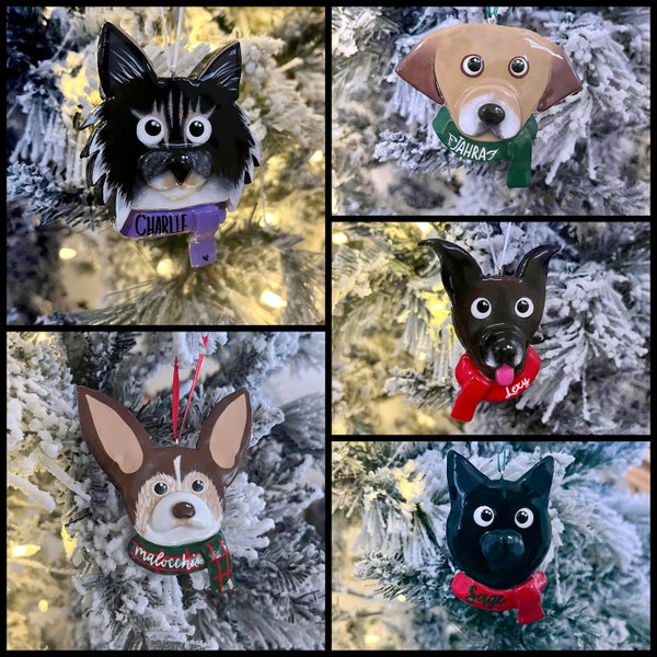 Personalized Pet Ornaments / Handmade Clay Ornaments