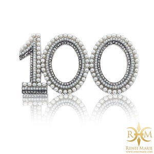 100 CoCo Pearl Rhinestone Brooch